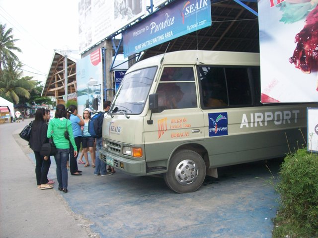 SEAIR Shuttle Bus located outside the airport
