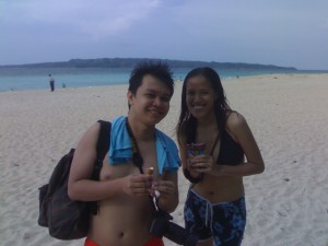Lakwatsero and Senyorita Eating Ice Cream at Puka Beach with Pinoy Lakwatsero
