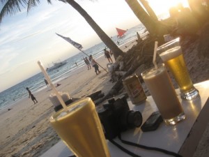 Drinking at the Beach