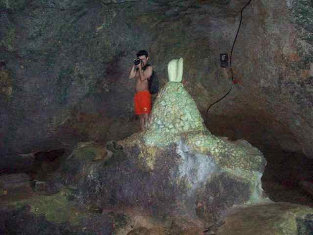 Crystal Cove Cave 1 Winston taking photos at Cave 1