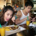 Starstruck graduates Jade Lopez and Tyron Perez enjoying Plato Wraps steaks
