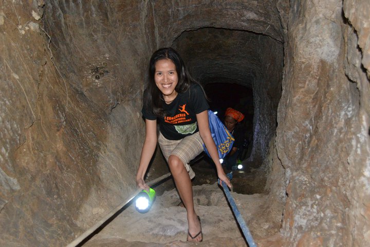 Smiling at the Japanese Tunnel. Looks effortless, huh?