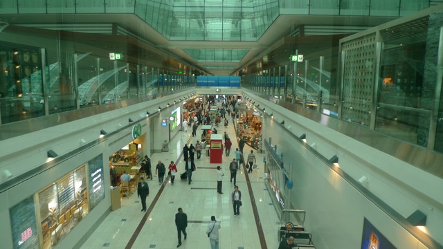 Busy people at DBX Intl Airport T3