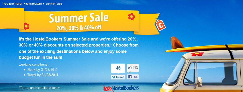 HostelBookers Summer Sale 2011