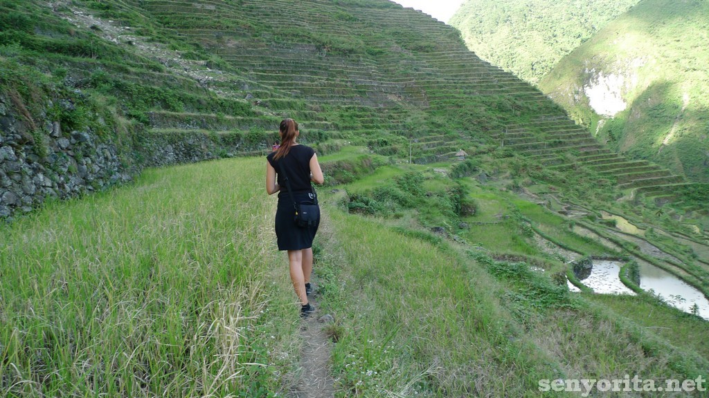Trekking along Batad Village