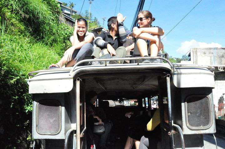 Jeepney Topload (Banaue-Batad) under the sun with no sun protection with Dong Ho