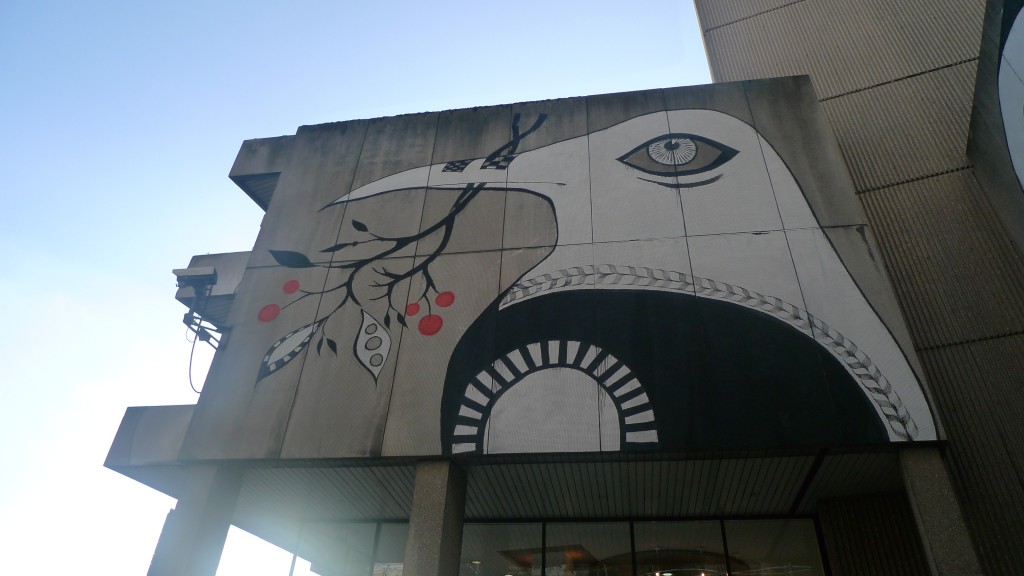 Graffiti outside Birmingham Library - Hopeless Romantic birdie?