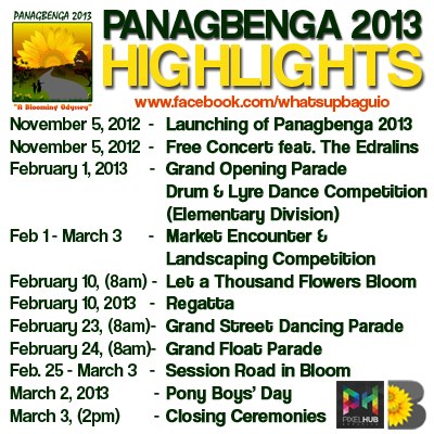 Panagbenga Festival 2013 Schedule of Activities in Baguio City