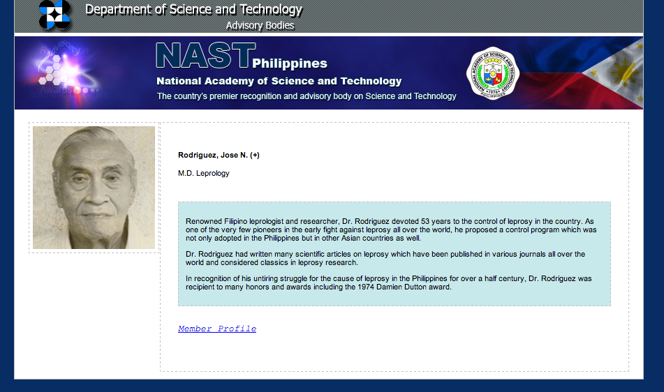Dr. Jose N. Rodriguez profile. Screencap from the NAST website Dr. Jose N. Rodriguez profile. Screencap from the NAST website