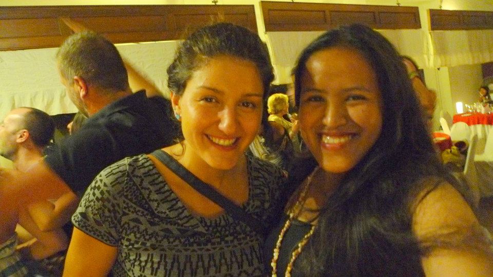 Adriana and Mica at the Kerala Blog Express 2 Farewell Party