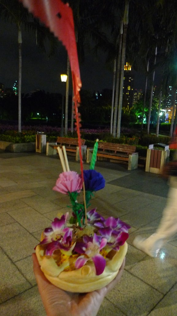 Our very own Loy Krathong celebration. This is my Krathong boat!