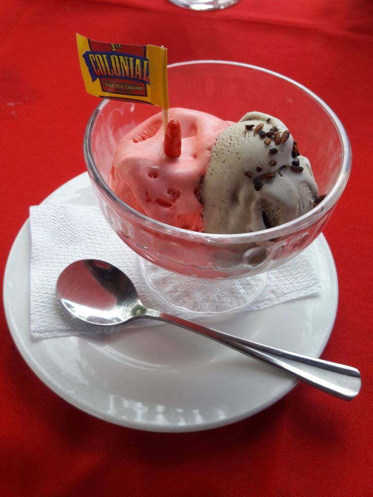 The famous sili ice cream with burnt rice ice cream