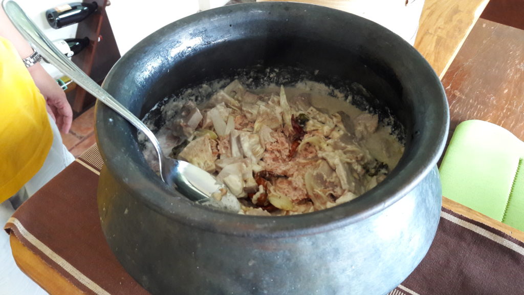 Breadfruit or Kamansi stewed in coconut cream