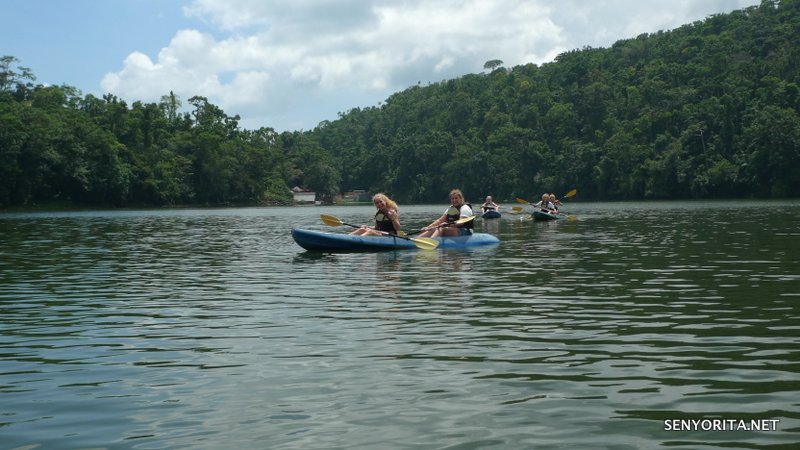 Students from Germany enjoying a kayaking activity in Bulusan Lake